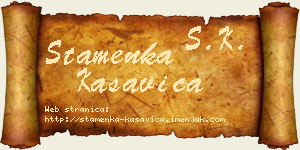 Stamenka Kasavica vizit kartica